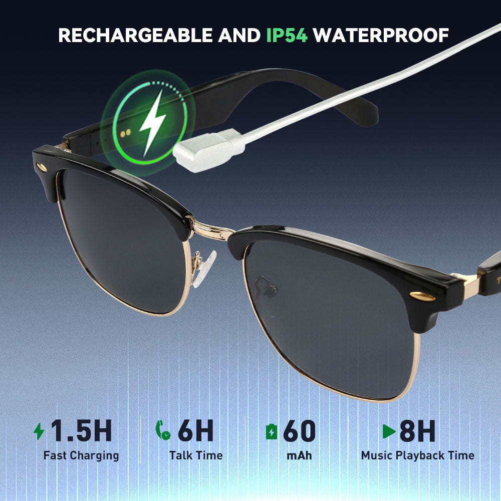Revolutionary AI Smart Glasses: Bluetooth-Enabled, Polarized Sunglasses with 4-Hour Battery Life, Voice Assistant, and Touch Control for Ultimate Outdoor Experience