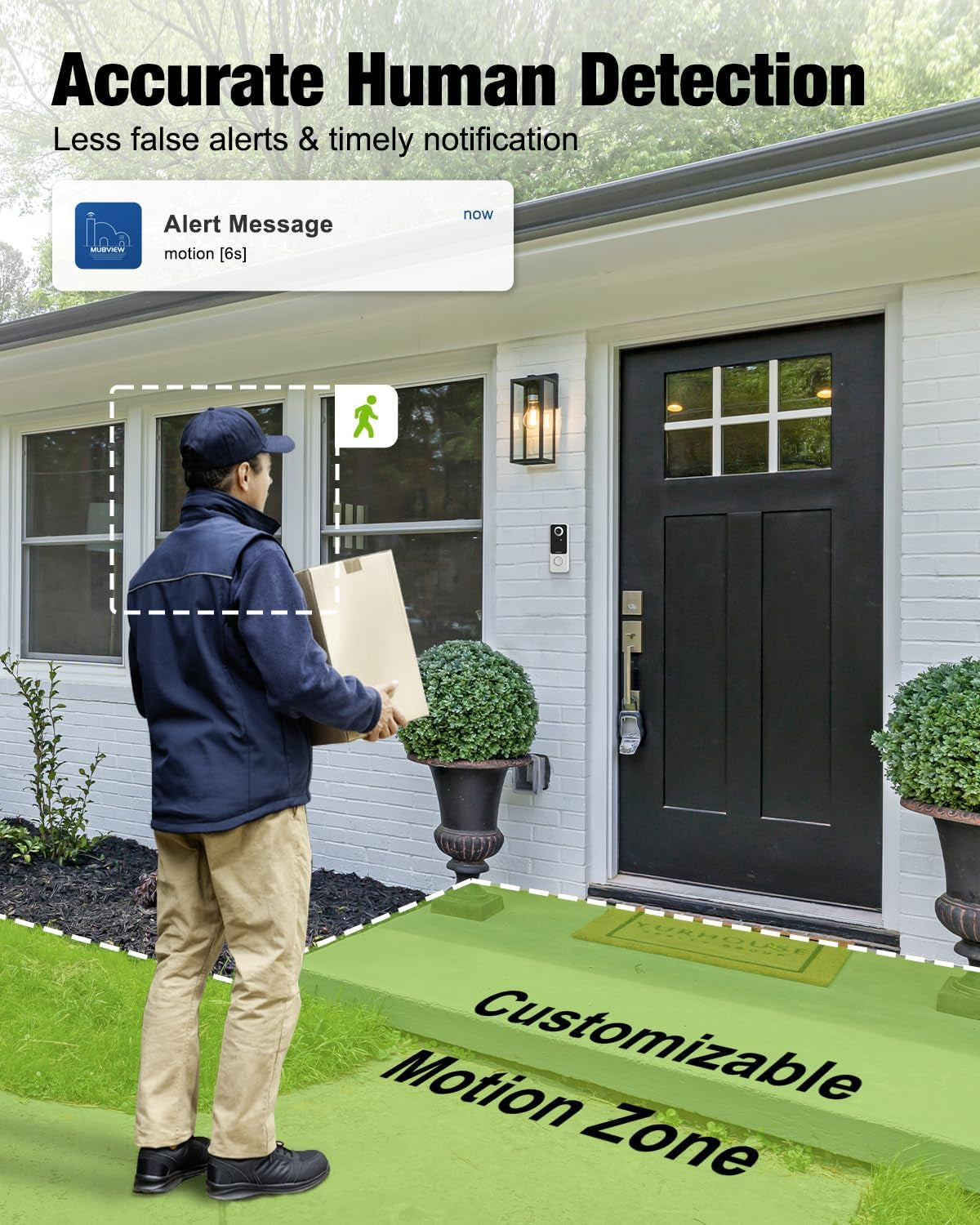 Advanced Wireless Video Doorbell with 1080P HD, 2-Way Talk, Night Vision & Smart Detection - No Subscription Needed!