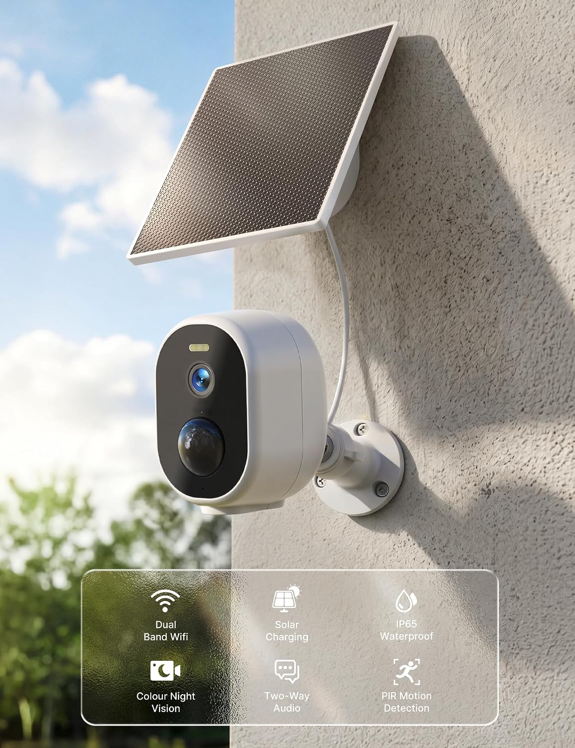 Advanced Solar Security Camera - Wireless 2K HD Outdoor Surveillance with Color Night Vision & AI Motion Detection