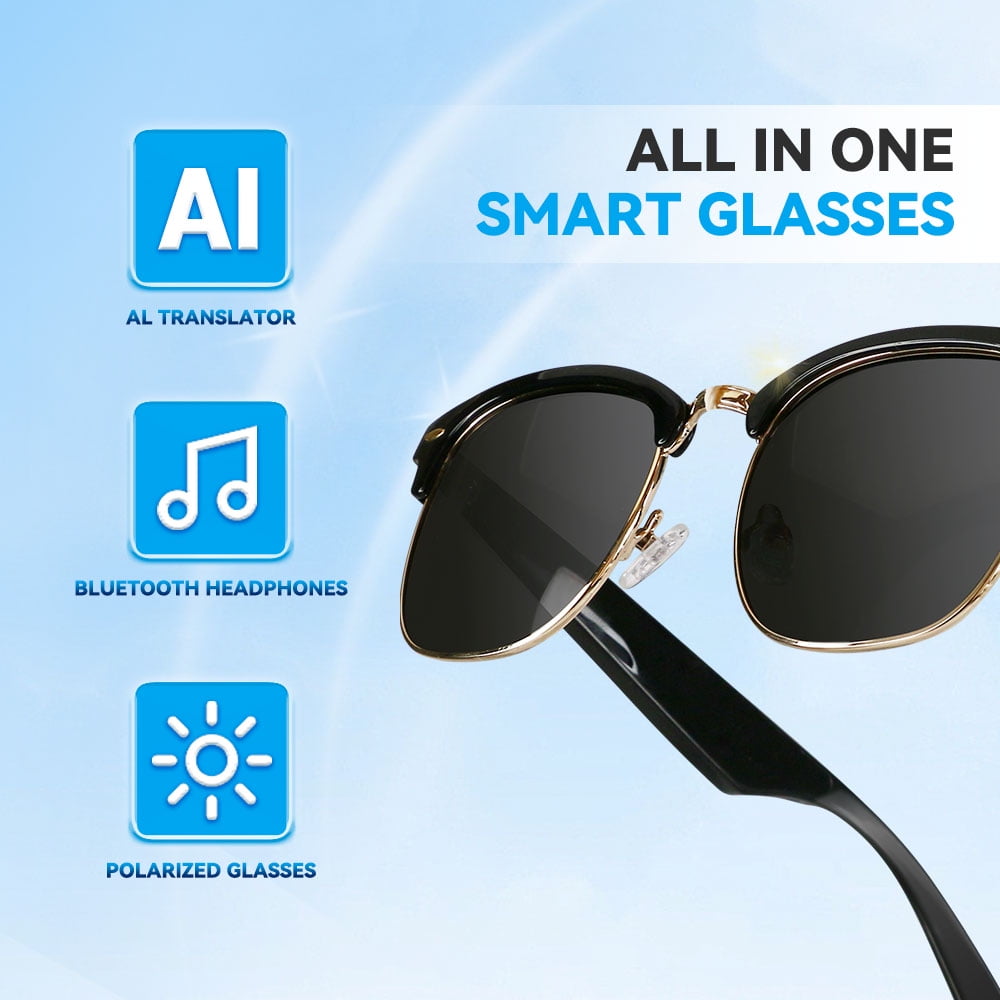 Revolutionary AI Smart Glasses: Bluetooth-Enabled, Polarized Sunglasses with 4-Hour Battery Life, Voice Assistant, and Touch Control for Ultimate Outdoor Experience