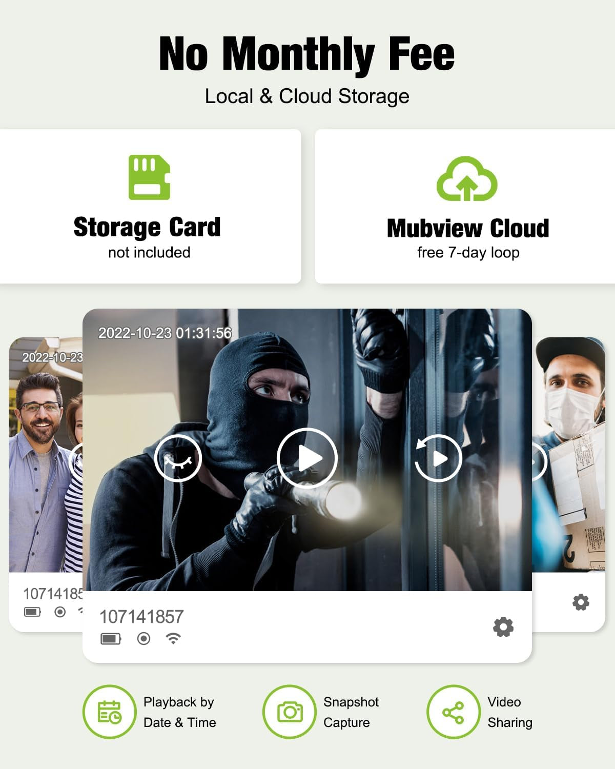 Advanced Wireless Video Doorbell with 1080P HD, 2-Way Talk, Night Vision & Smart Detection - No Subscription Needed!
